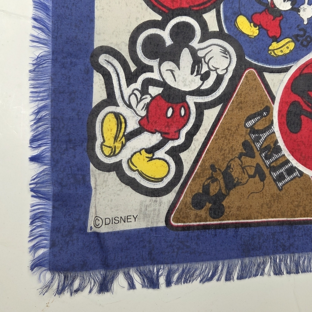 COACH X Disney Mickey Mouse Multi Patch Colorful Scarf Vibrant Whimsical Silk - Picture 3 of 10